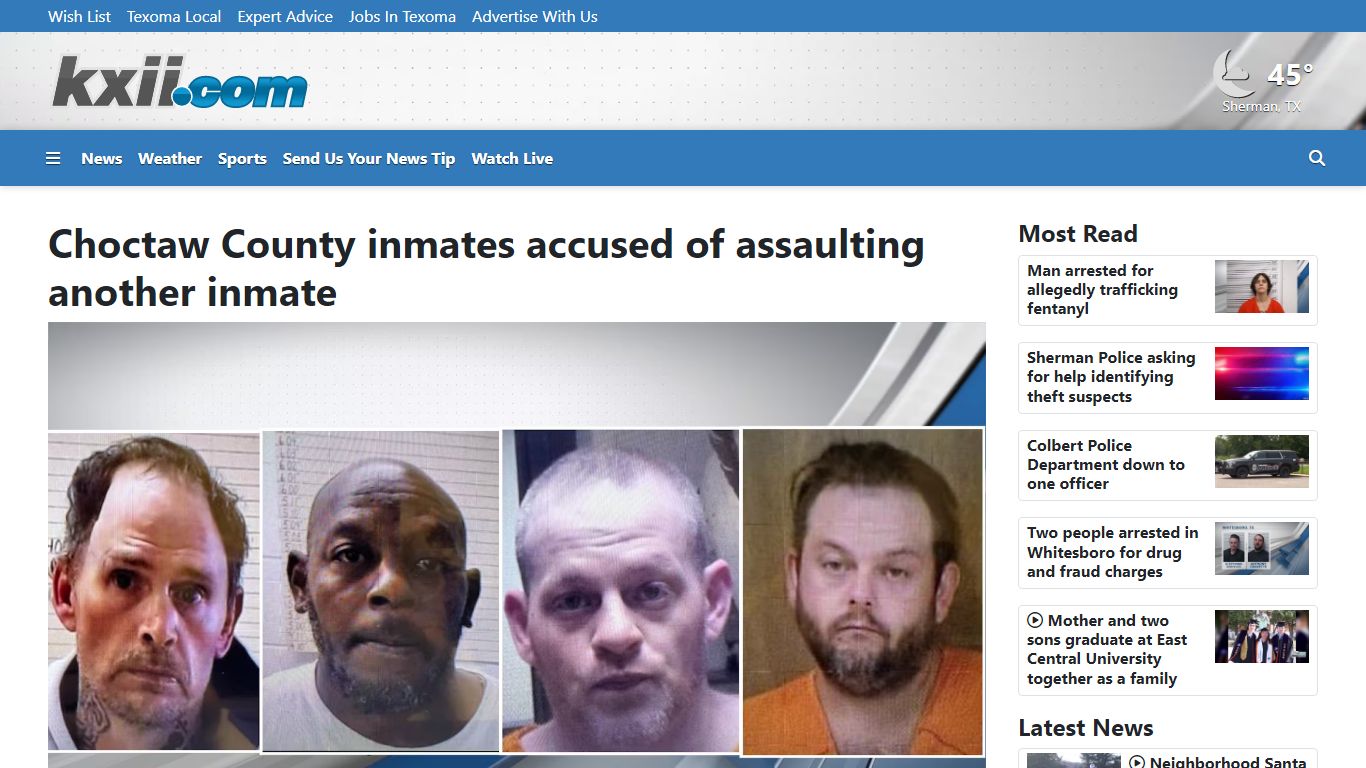 Choctaw County inmates accused of assaulting another inmate - KXII